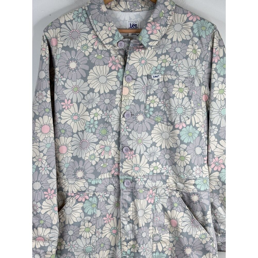 LEE x Free People Floral Union Alls Coveralls Jumpsuit L Workwear Boho Utility - Picture 4 of 14